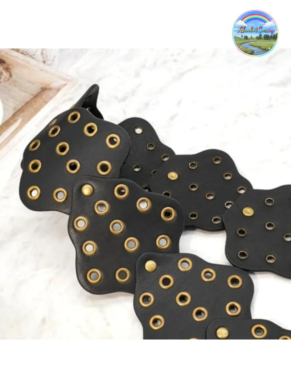Wide Disc Belt Women Vintage Hollow Boho PU Leather Adjustable Waist Chain